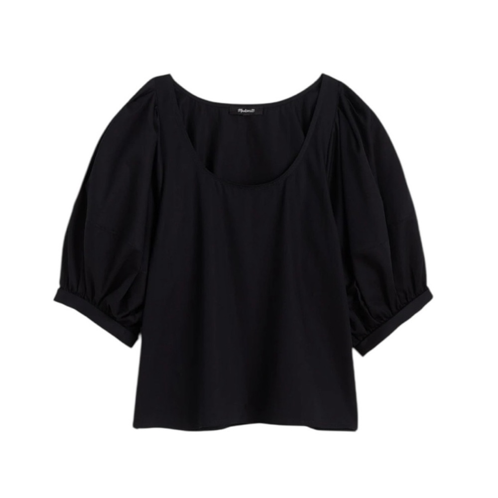 Madewell Relaxed Scoopneck Short-Sleeve Top in True Black
